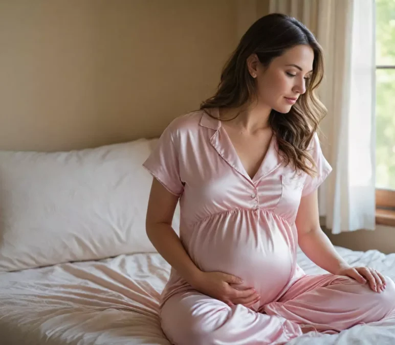Piżamy damskie satynowe dla kobiet w ciąży — wygoda i bezpieczeństwo